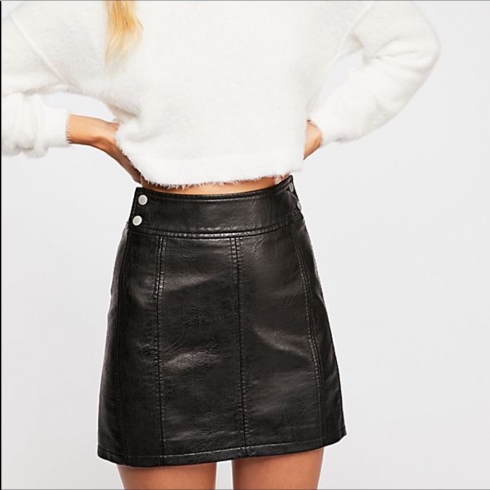 Free people leather skirt